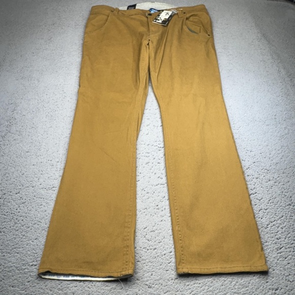 Kavu Pants Men 40x34 Tan Stretch Hiking Chino Steens 5 Pocket Gorp Gusseted‎ NWT
